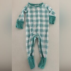 Blue gingham crescent zippy